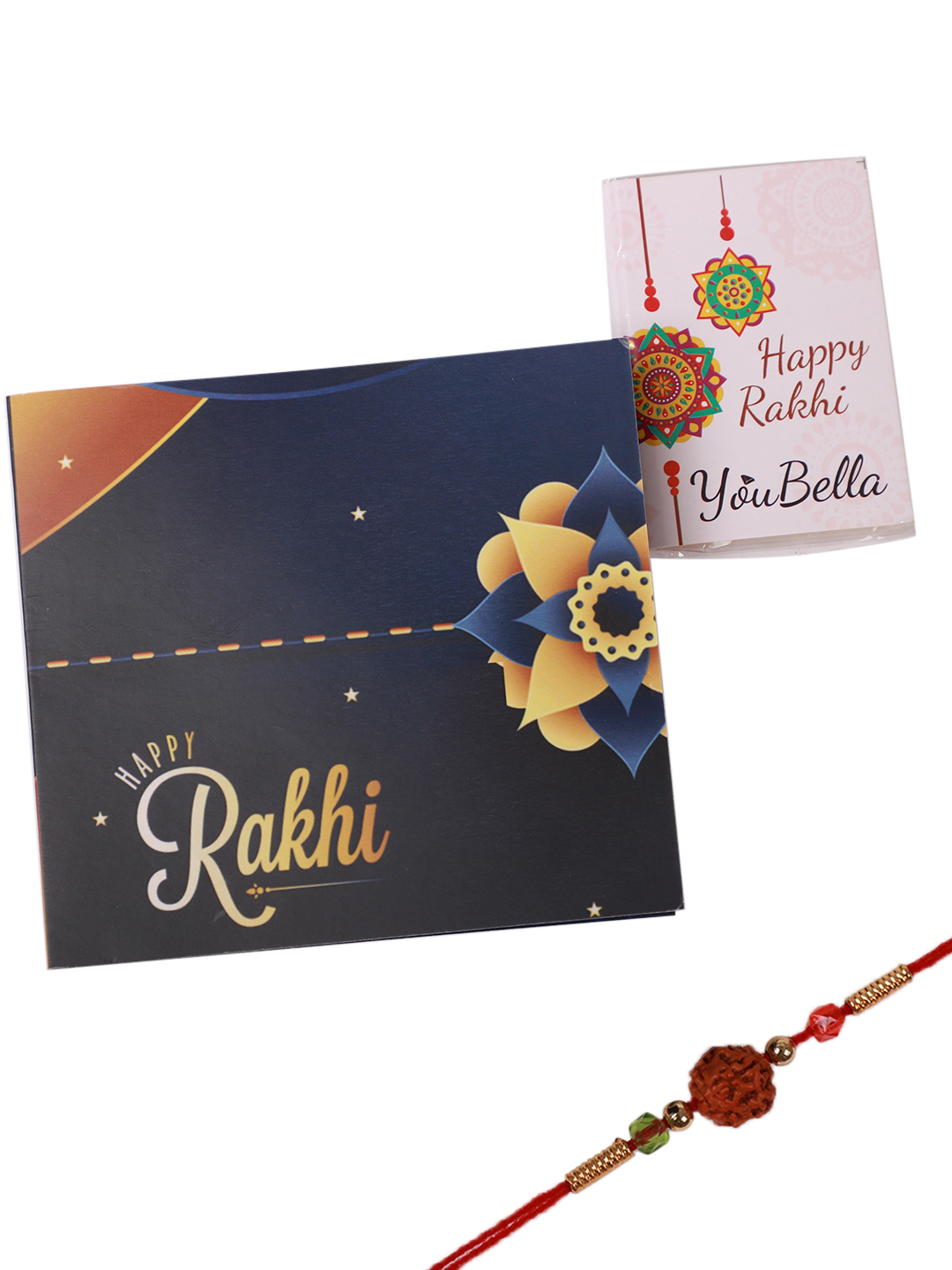 YouBella Rakhi and Greeting Card Combo for Brother (Multi-Colour) (YBRK_74)